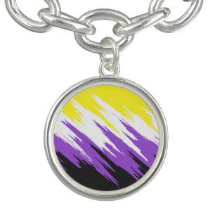 Abstract Nonbinary Pride Flag     Bracelet