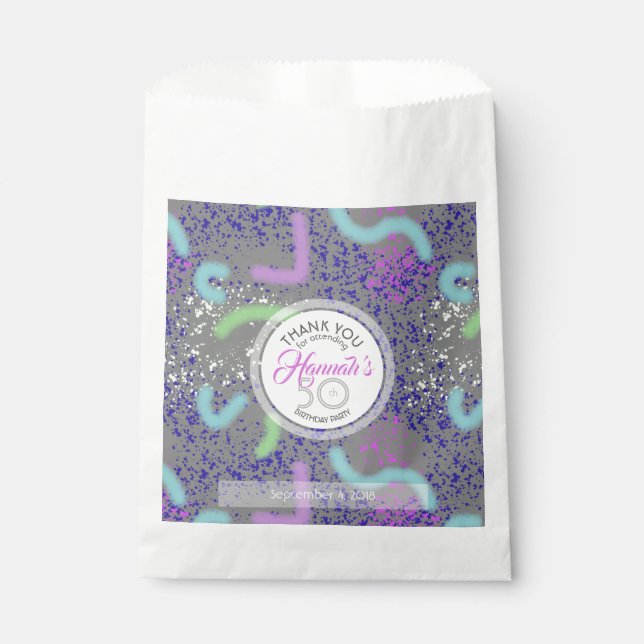 Abstract Noodle 50th Birthday Thank You favor Bag (Front)