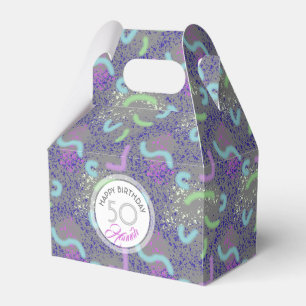 Abstract Noodle personalized 50th Birthday Favor B Boxes