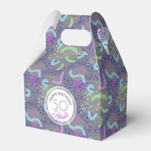 Abstract Noodle personalized 50th Birthday Favor B Favor Boxes