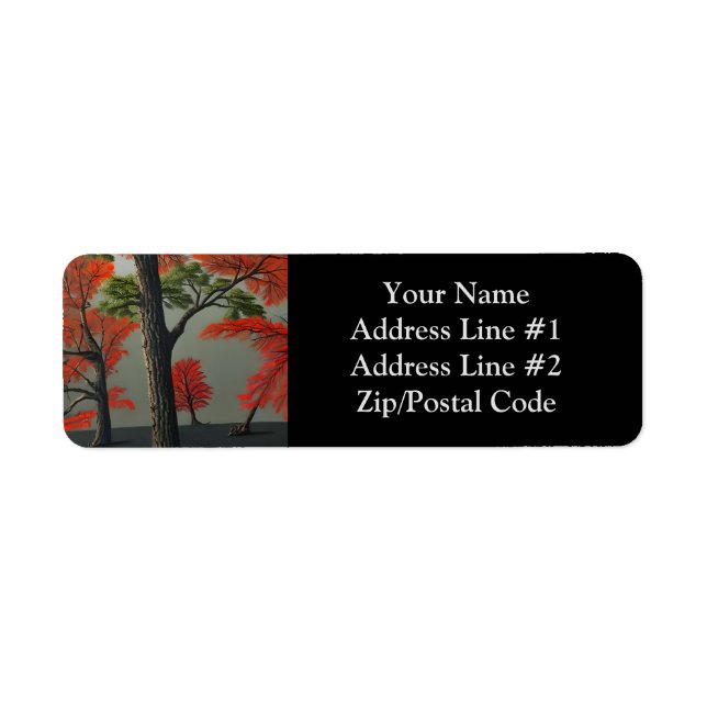 Abstract Northern Autumn Woodland Label (Front)