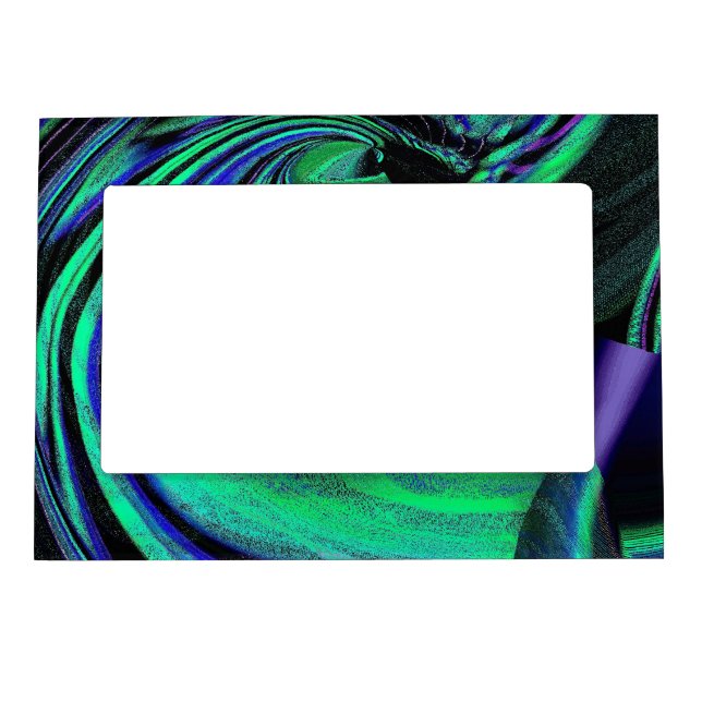 Abstract Northern Lights Photo Frame Magnet (Front)