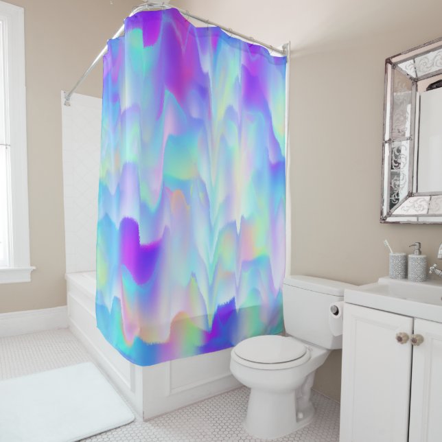 Abstract Northern Lights Shower Curtain (In Situ)