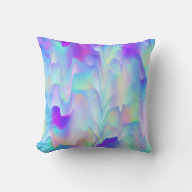 Abstract Northern Lights Throw Pillow (Front)