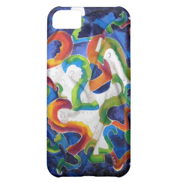 abstract numbers iPhone 5 case blue, white, orange