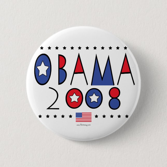 Abstract Obama 2008 Pinback Button (Front)