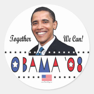 Abstract Obama Pic 2008 Classic Round Sticker