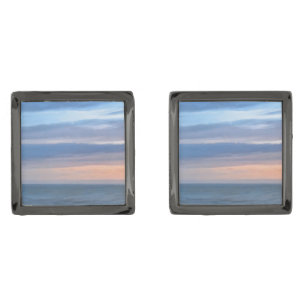 Abstract Ocean Beach Sunset Gray Cufflinks