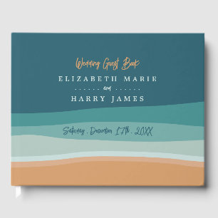 Abstract Ocean Beach Wedding Guest Book