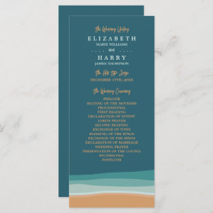 Abstract Ocean Beach Wedding Program
