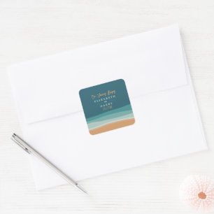 Abstract Ocean Beach Wedding Square Sticker
