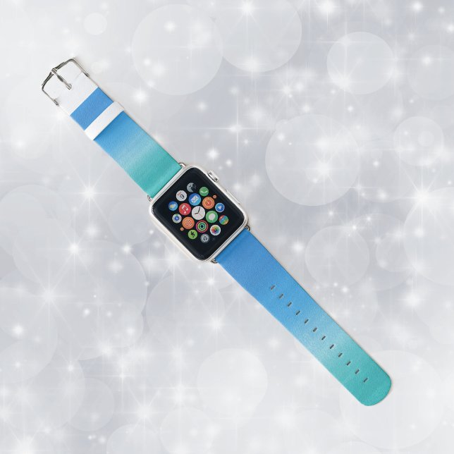 Abstract Ocean Blue Shades Gradient  Apple Watch Band (Ocean shades of blues in gradient on apple watch band.)