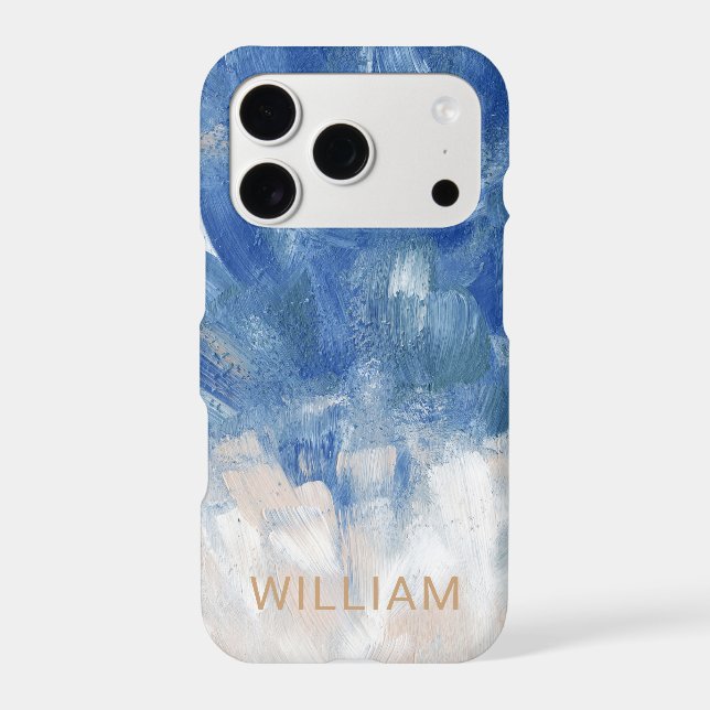 Abstract Ocean Personalized Name   Iphone Case (Back)