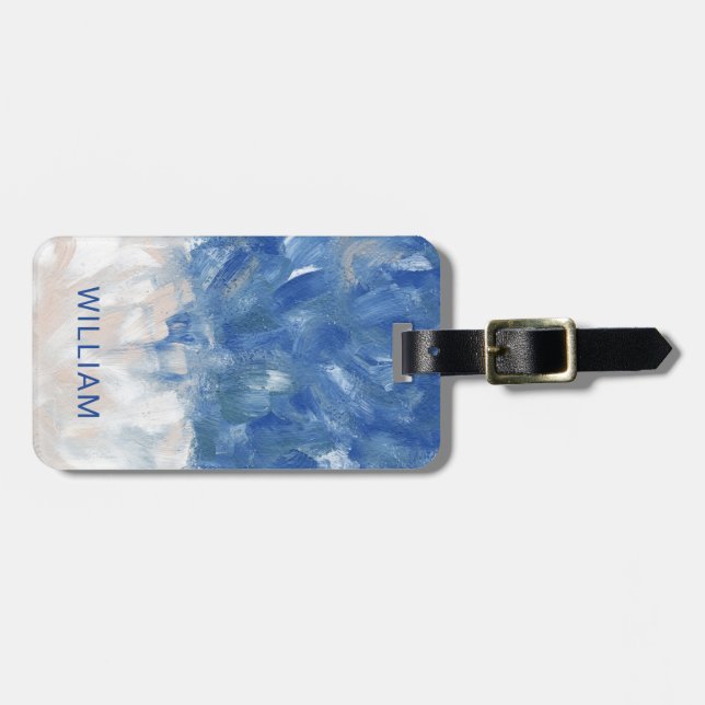 Abstract Ocean Personalized Name  Luggage Tag (Front Horizontal)