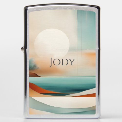 Abstract Ocean View Personalized Name  Zippo Lighter