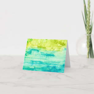 Abstract Ocean Watercolor Folded Note Card