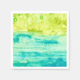 Abstract Ocean Watercolor Napkins