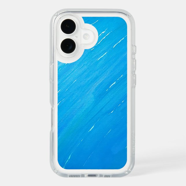Abstract Ocean Wave iPhone Case – Vibrant Blue (Front)