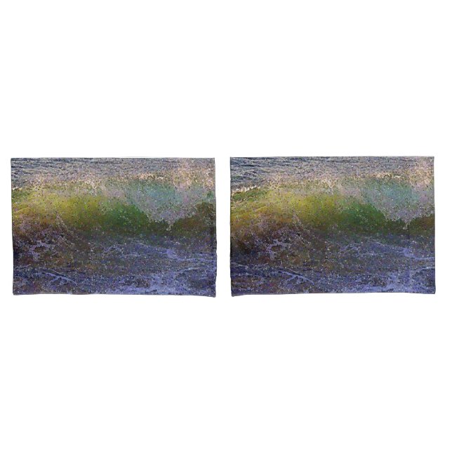 Abstract Ocean Wave Pillow Case (Front-Set)