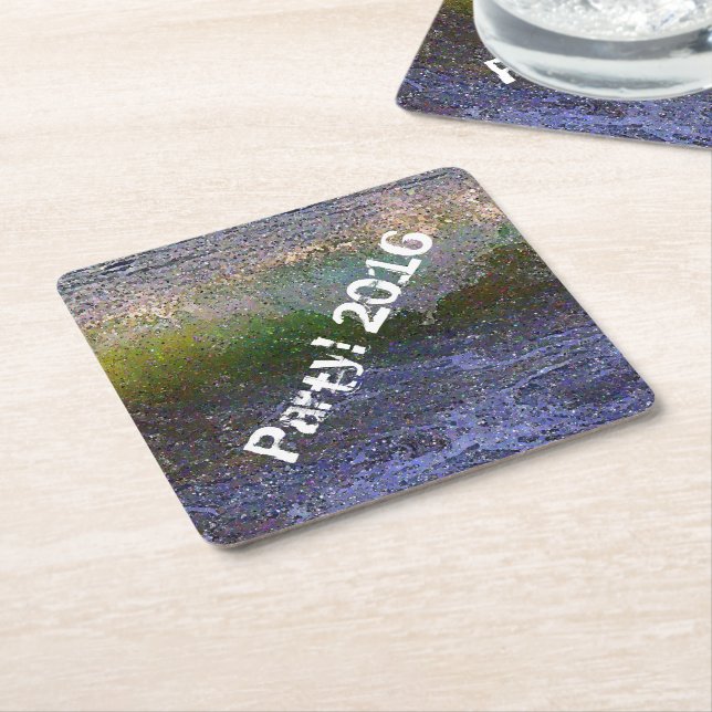 Abstract Ocean Wave Square Paper Coaster (Angled)