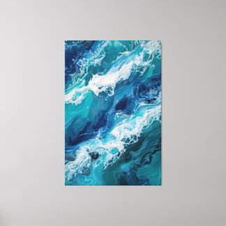 Abstract Ocean Wave Texture Canvas Print