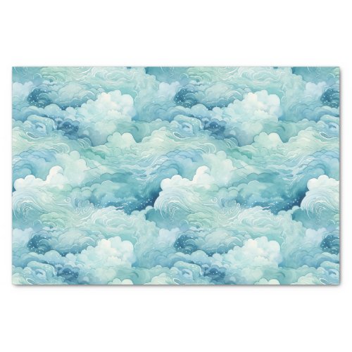 Abstract Ocean Waves Decoupage Tissue Paper