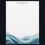 Abstract Ocean Waves Letterhead<br><div class="desc">Abstract ocean waves in blue-gray and aqua roll across the bottom of this letterhead stationery.  Perfect for anyone who loves this sea,  this dynamic design will serve for correspondence,  a newsletter,  or an invitation.</div>