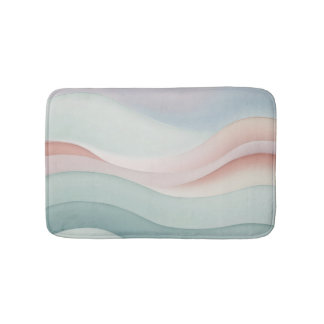Abstract Ocean Waves Pastel colors Bath Mat
