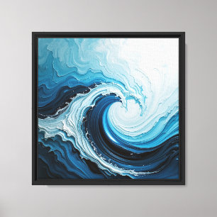 Abstract Ocean Waves Wrapped Canvas Print