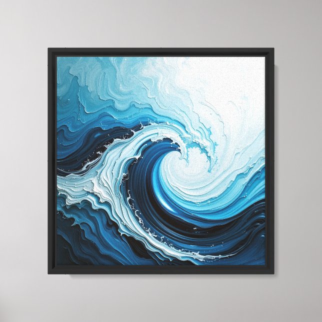 Abstract Ocean Waves Wrapped Canvas Print (Front)