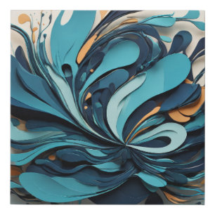 Abstract Oceanic Canvas Flowing Oceanic