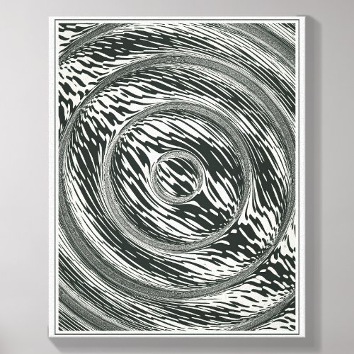 Abstract Oceanic Wave Minimalist OpArt Pattern Canvas Photo Tile