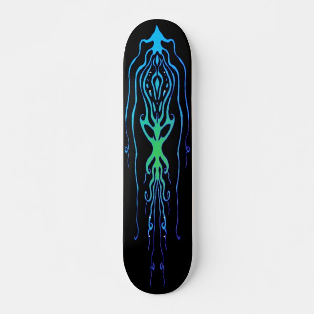 Abstract Octopus Tribal Squid Tattoo Design Skateboard (Front)