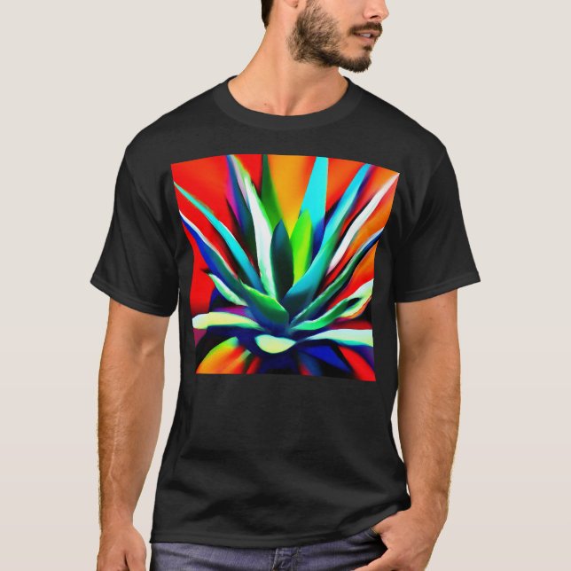 Abstract of a colorful Agave  T-Shirt (Front)