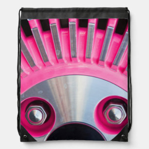 Abstract Of A Pink Hub Cap Drawstring Bag