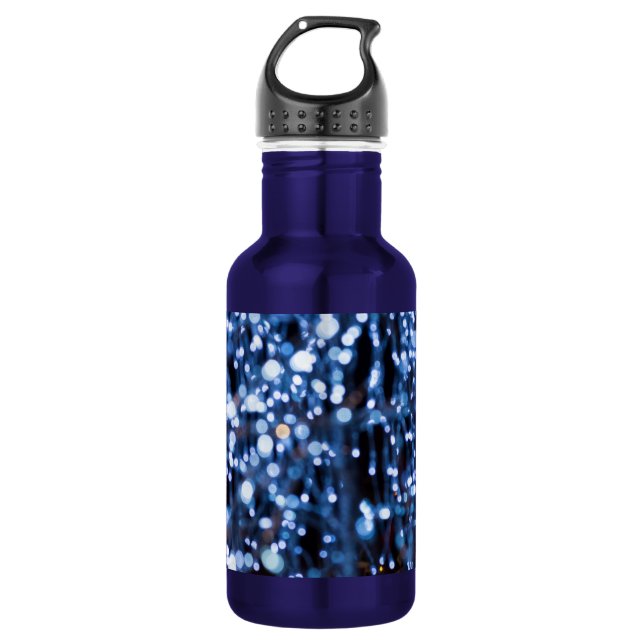 Abstract Of Blue Lights Water Bottle (Front)