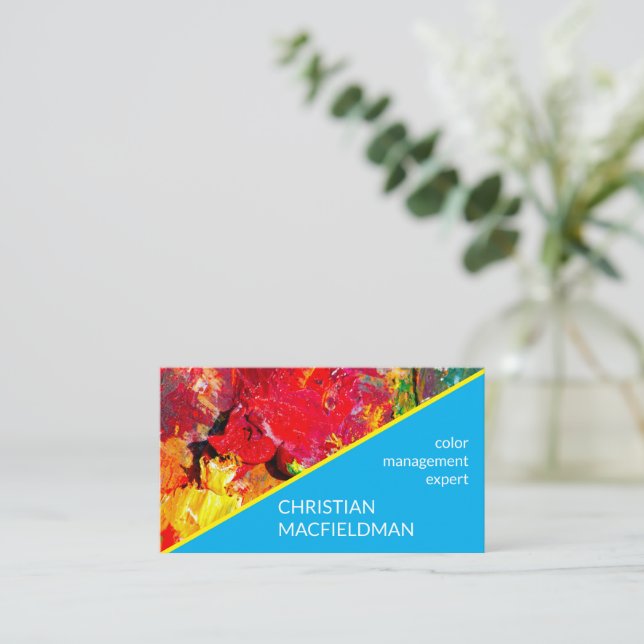 Abstract Of Cheerful Artist Palette Business Card (Standing Front)