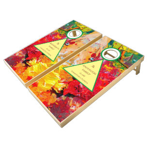 Abstract Of Cheerful Artist Palette Cornhole Set