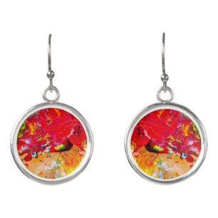 Abstract Of Cheerful Artist Palette Earrings