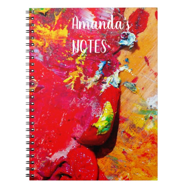Abstract Of Cheerful Artist Palette Notebook (Front)