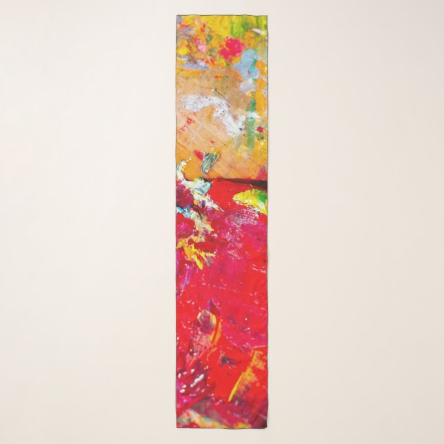 Abstract Of Cheerful Artist Palette Scarf (Front)