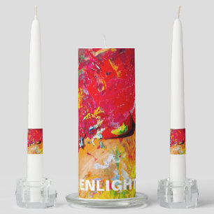 Abstract Of Cheerful Artist Palette Unity Candle Set