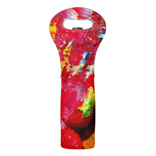 Abstract Of Cheerful Artist Palette Wine Bag
