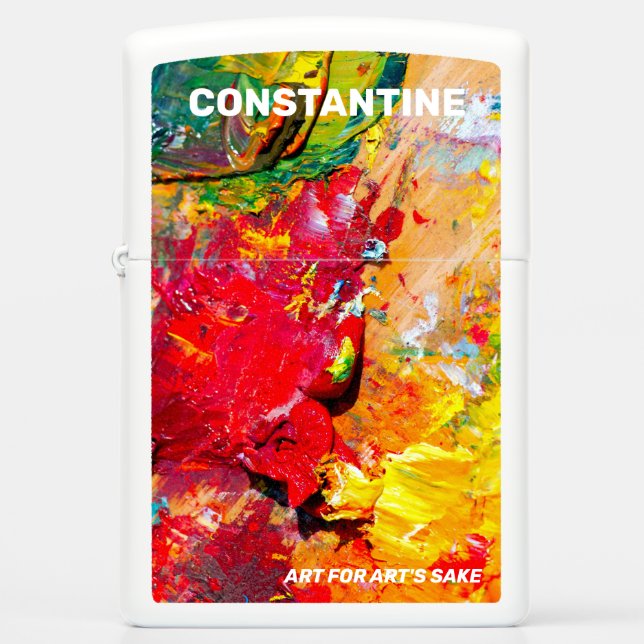 Abstract Of Cheerful Artist Palette Zippo Lighter (Front)