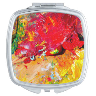 Abstract Of Colorful Artist Palette Compact Mirror