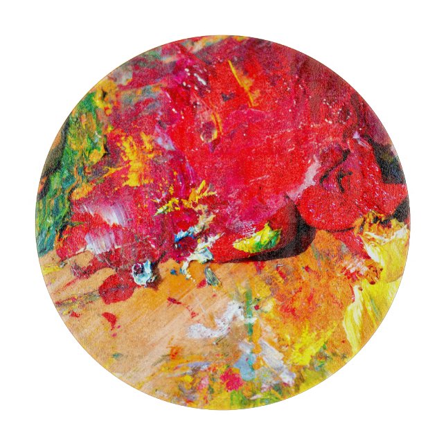 Abstract Of Colorful Artist Palette Cutting Board (Front)