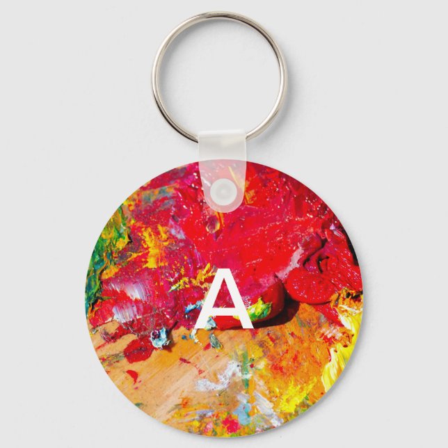 Abstract Of Colorful Artist Palette Keychain (Front)