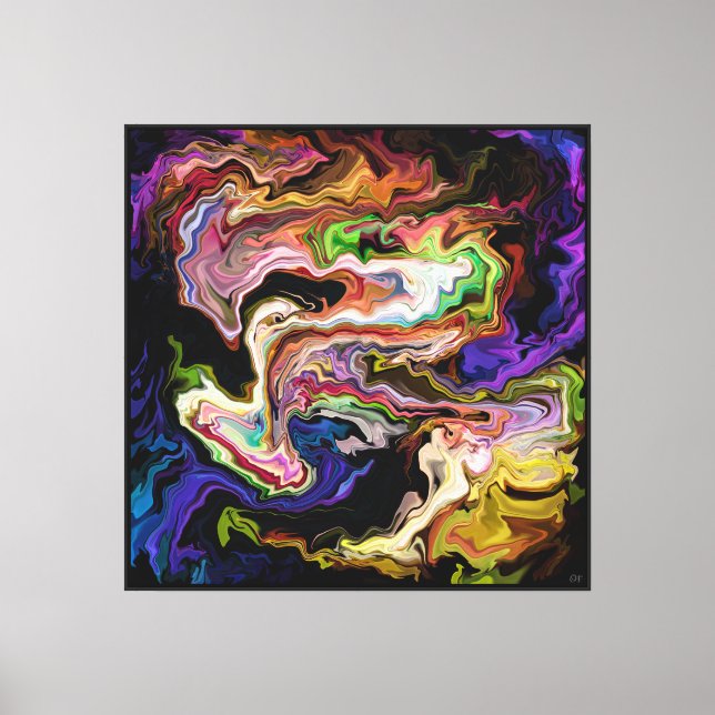 Abstract of colors Orquidia in darkness Canvas Print (Front)