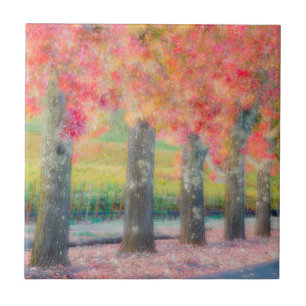 Abstract of Napa Valley trees Ceramic Tile