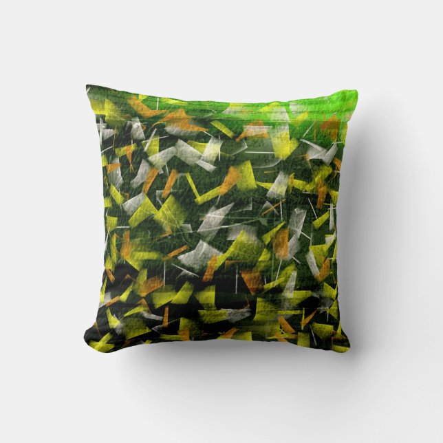 Abstract Oil & Acrylic Painting Throw Pillow (Front)